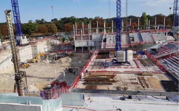 Nouveau Roland-Garros avec Vinci-construction à U Arena à Nanterre